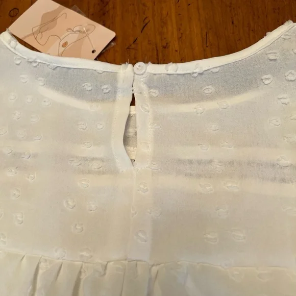 NWT Pretty White Ruffle, Long Sleeve Top - Picture 6 of 16